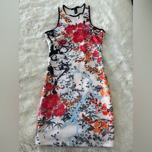 Forever 21 Red Black Halter Sheath Mini Dress